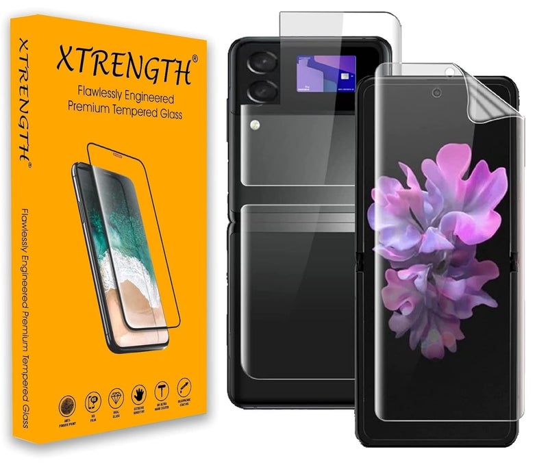 XTRENGTH Advanced HD+ Front & Back Ultra Thin Unbreakable Screen Protector for Samsung Galaxy Z Flip 7 5G - Edge to Edge Full Mobile Coverage with Easy Installation Kit (Anti-Scratch) - Image 1