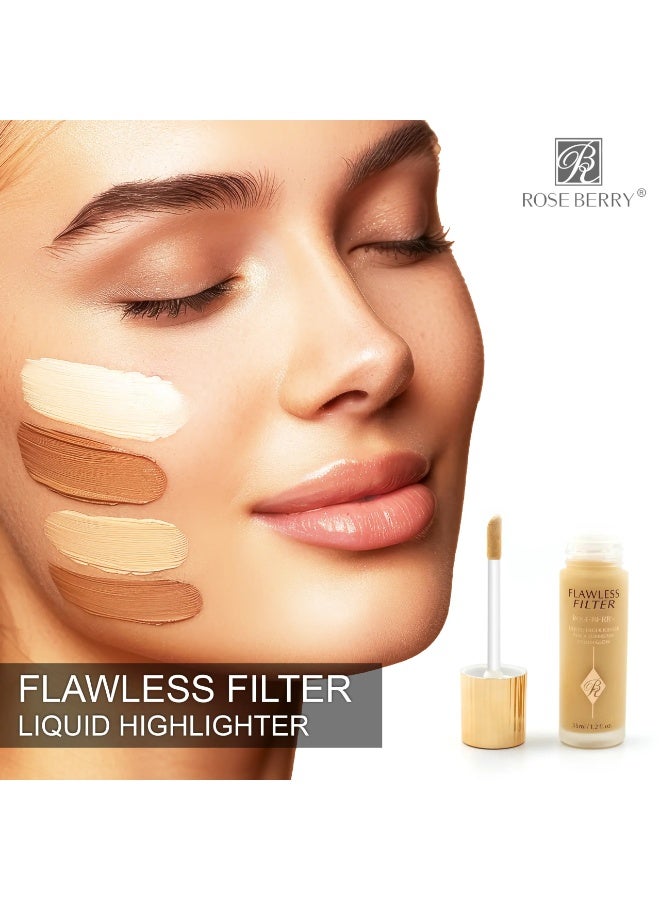 Rose Berry Flawless Filter -01 Fair - 35ml - Liquid Highlighter with Filter Effect - Superstar Youth Glow - Image 4