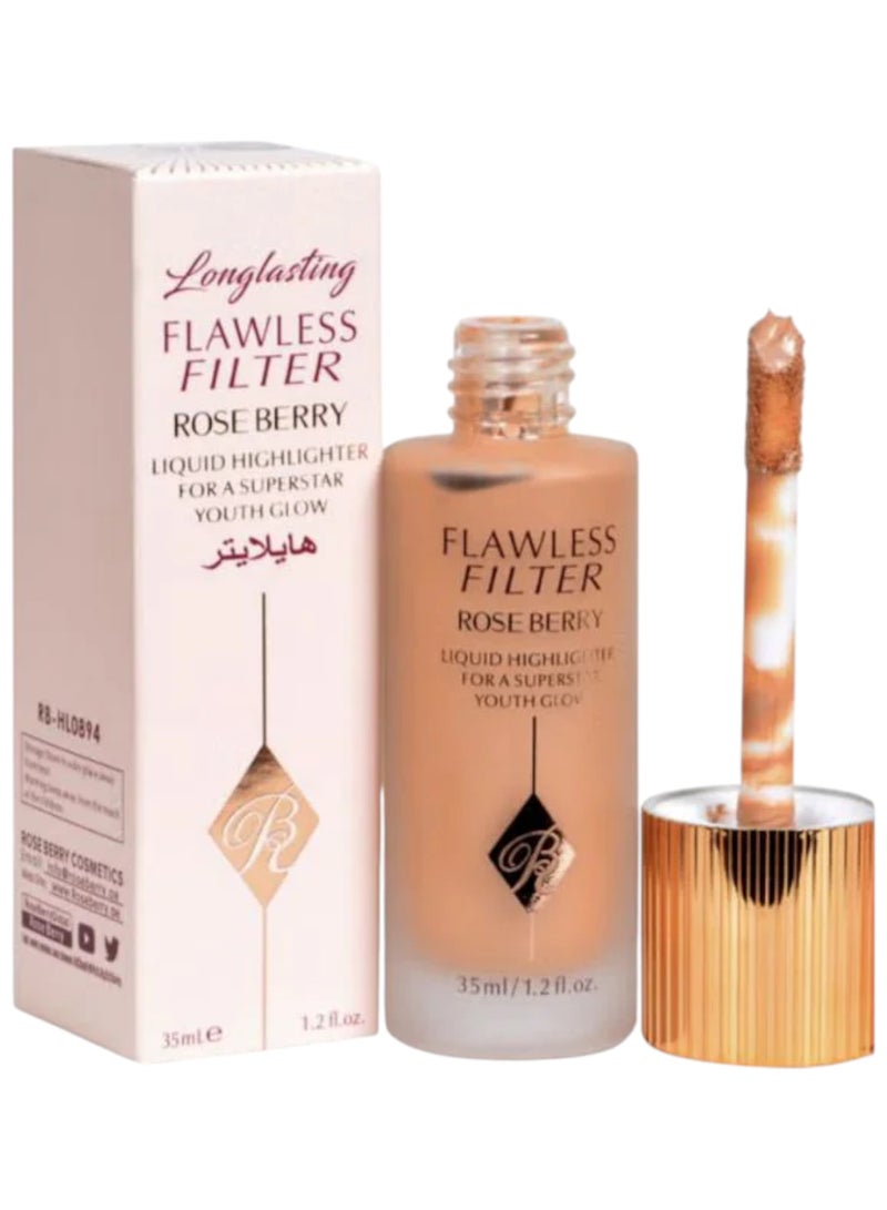 Rose Berry Flawless Filter -01 Fair - 35ml - Liquid Highlighter with Filter Effect - Superstar Youth Glow - Image 1
