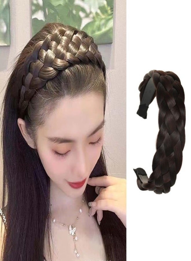 Samyak Synthetic Hair Braided Hair Band 4 Plaited Headband For Women & Girls Fashion Hair Accessory, (Natural Brown) - Image 1