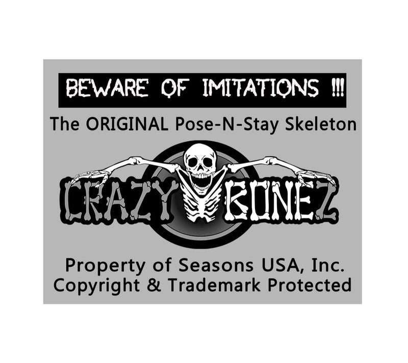 Crazy Bonez Original Pose-N-Stay Halloween Skeleton, 5 FT - Life-Size, Realistic, Fully Poseable Indoor & Outdoor Decoration, Durable Plastic Spooky Prop for Yard, Porch, Haunted House - Image 2