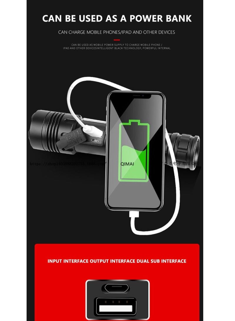 Beauenty Bright Cob Charging Flashlight Black 17.4x4.3x3.5cm  - Image 3