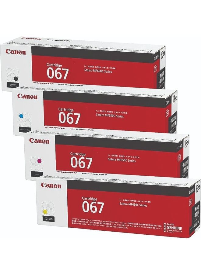 كانون 067 خرطوشة حبر 4 عبوات لطباعة MF656Cdw MF654Cdw MF653Cdw LBP632Cdw - Image 1