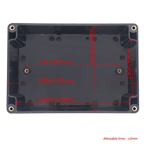 Otdorpatio Project Box IP65 Waterproof Junction Box ABS Plastic Black Electrical Boxes DIY Electronic Project Case Power Enclosure 6.3x4.33x3.54 inch (160x110x90 mm) - Image 3