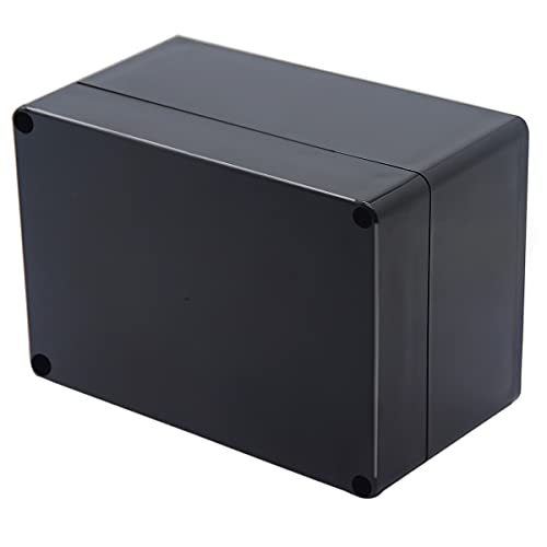Otdorpatio Project Box IP65 Waterproof Junction Box ABS Plastic Black Electrical Boxes DIY Electronic Project Case Power Enclosure 6.3x4.33x3.54 inch (160x110x90 mm) - Image 1