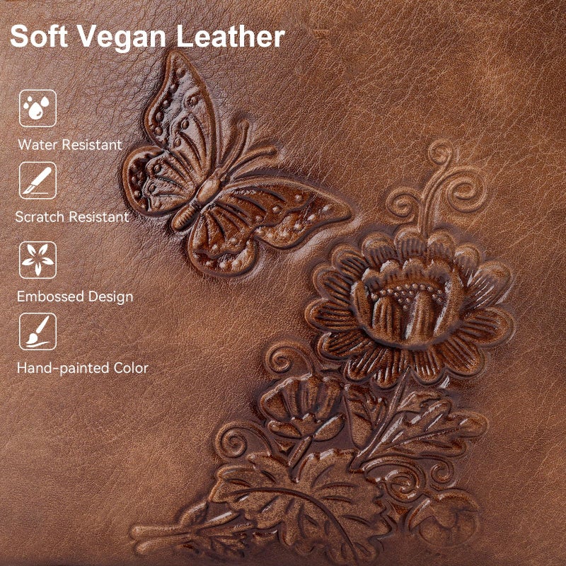 VIMUTI Small Crossbody Purse for Women, Soft Vegan Leather Multi Pocket Zipper Bag with Adjustable Strap Embossed Lightweight Travel Shoulder Bag (Brown) - Image 5