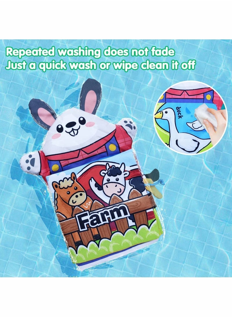 Y&D Baby Book Toys, Soft Books 6-12 Months, Touch and Feel Crinkle Cloth for Infants Toddler, Early Development Sensory Stroller Crib Toys Boy Girl (Farm Puppet)  - Image 4