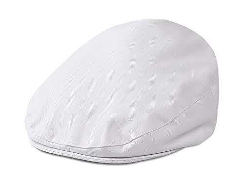 A&J DESIGN Baby Boy Baptism Hat White Vintage Driver Caps Fedora 3-6 Months - Image 1