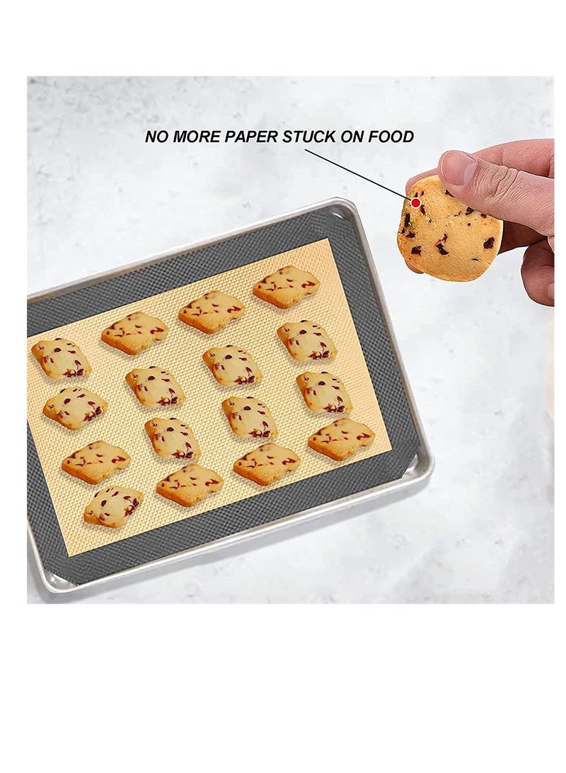 Zikra Nonstick Silicone Baking Mat Sets Reusable Sheet for Making Cookies Bread and Pastry Kitchen Food Bakeware High Temperature Oven Set of 3 - Image 5