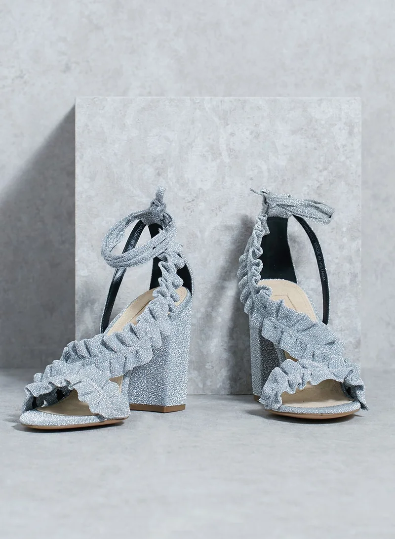 TOPSHOP Frill Block heel Sandal