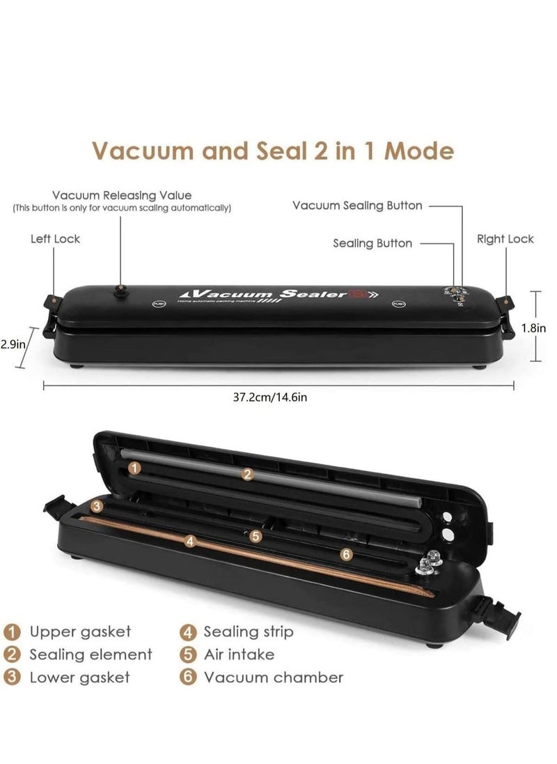Raxoom Vacuum Sealer Machine, Automatic Food Sealer with 30 PCS Vacuum Bags, Vacuum Air Sealing System for Food savers Portable Sealer Food Vacuum Sealer Machines for Kitchen Food Storage Saver  - Image 4