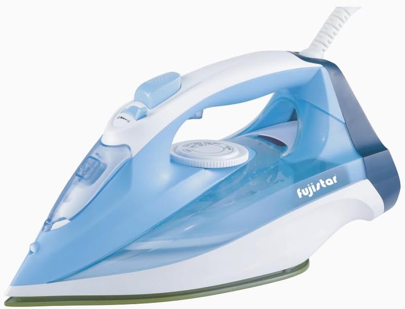 fujistar Steam Iron with Ceramic Soleplate, 2200W, Self-Cleaning, 300ml Water Tank, Blue - Image 1