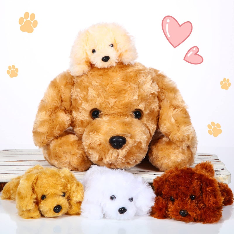 Skylety 5 Pcs Dog Stuffed Animal Puppy Stuffed with Babies Inside 1 Big Mommy with 4 Mini Baby Cute Soft Toy for Children Birthday Party Adopt a Puppy FavorGolden Retriever - Image 2