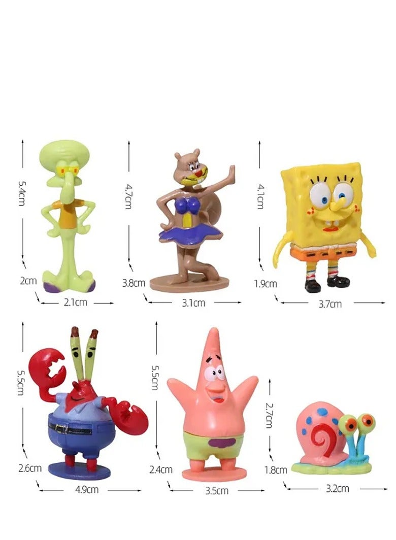 Generic Tankii Aquarium Decor Ornament 6 in 1 Spongebob 