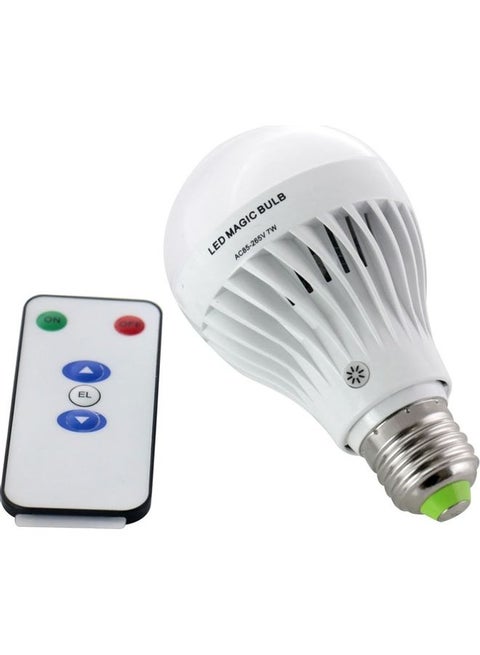 Rechargeable LED Emergency Bulb with Remote Control White