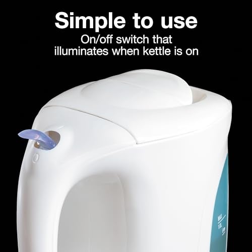 Proctor Silex Electric Tea Kettle, Water Boiler & Heater Auto-Shutoff & Boil-Dry Protection, 1000 Watts for Fast Boiling, 1 Liter, White - Image 5