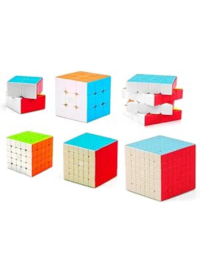 D ETERNAL MoYu MFJS Speed Cube Combo Set of 2x2 3x3 4x4 5x5 6x6 7x7 Stickerless Magic Puzzle Cube