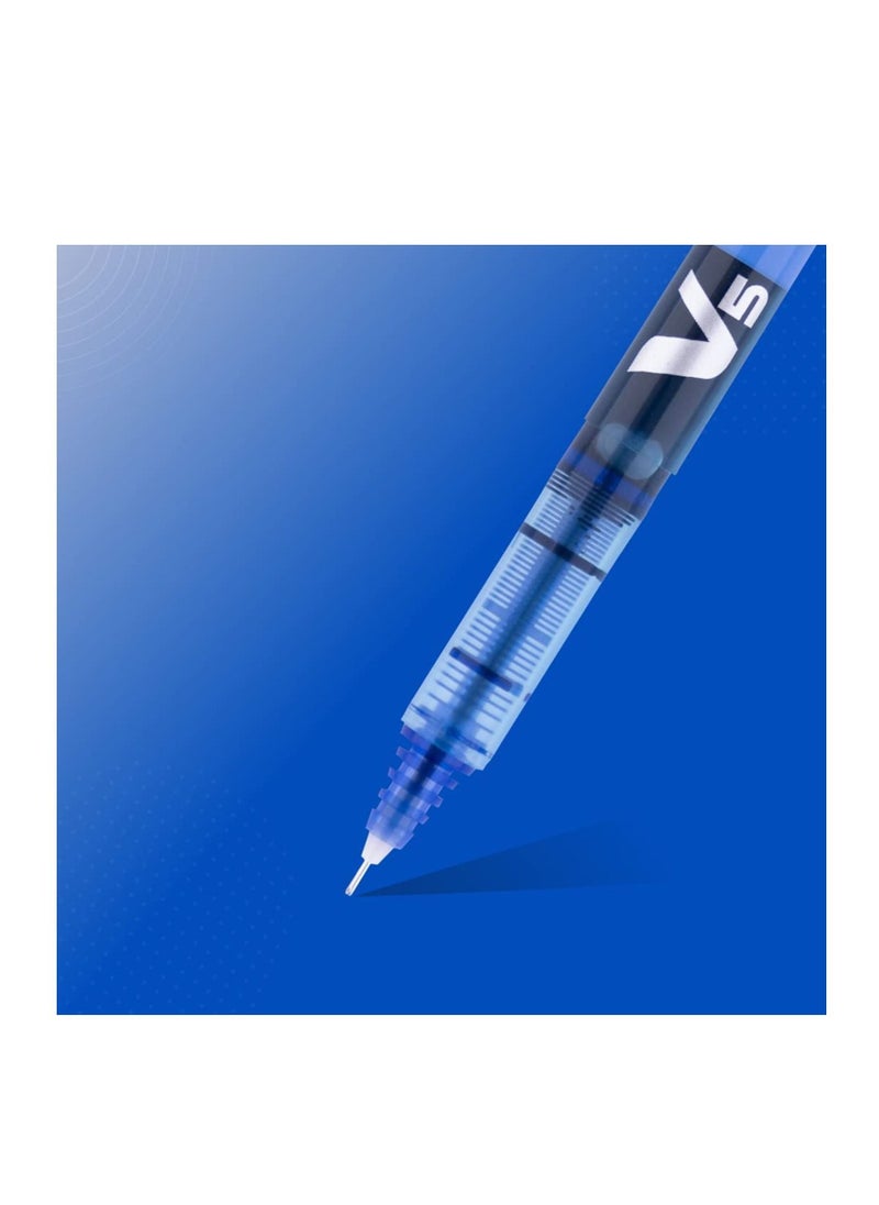 12-Piece Hi-tecpoint V5 Fine Rollerball Pen Blue Ink - pzsku/Z5CFE6A7CFA8632886506Z/45/_/1662370269/eb6a6cc4-7bb8-46ed-a9db-7f3b41691d0a