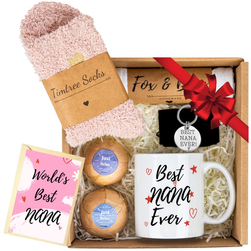 BECTA DESIGN Nana Gifts Box for Birthday Christmas GiftsGift Ideas for Grandma Best Grandma Ever Presents for GrandmotherGranny DayThoughtful Gift Baskets from GrandsonGranddaughter