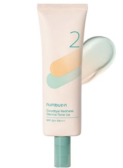 Numbuzin No.2 Goodbye Redness Derma Tone Up - Infused with Derma Ingredients and Tea Tree Leaf for Redness Reduction and Even Skin Tone, 50ml