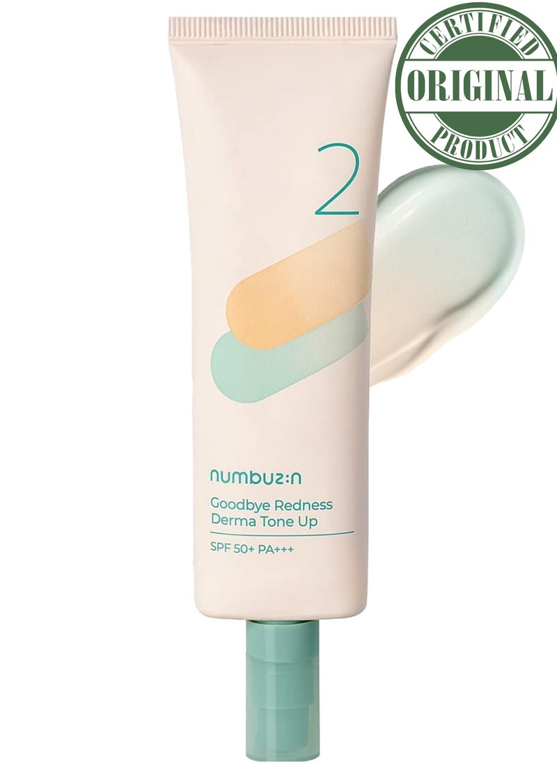 numbuzin - Numbuzin No.2 Goodbye Redness Derma Tone Up - Infused with Derma Ingredients and Tea Tree Leaf for Redness Reduction and Even Skin Tone, 50ml - Image 1