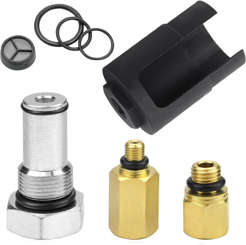 Mekar 6.0 IPR Valve Socket and Oil Rail Adapters Kits and 6.0 High Pressure Oil Pump IPR Valve Air Test Fitting Tool with Seal Kit Compatible with 6.0L Powerstroke Diesel Engine - Image 1