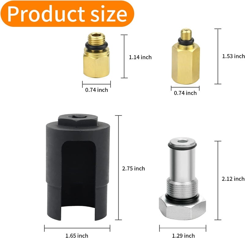 Mekar 6.0 IPR Valve Socket and Oil Rail Adapters Kits and 6.0 High Pressure Oil Pump IPR Valve Air Test Fitting Tool with Seal Kit Compatible with 6.0L Powerstroke Diesel Engine - Image 2