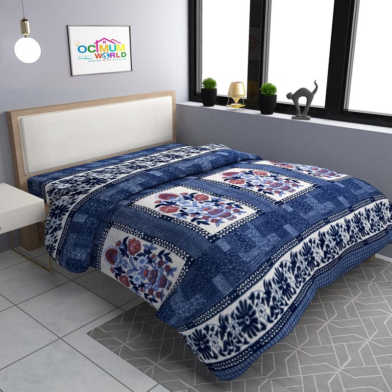 MORADO MORADO Double Bed Woolen Fabric Floral Quilt CoverDuvet CoverRajai CoverBlanket Cover for Winters 90X100 Inches Grey and Red Combo of 2 - Image 2