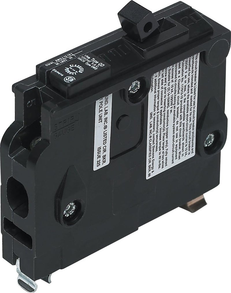 SIEMENS قاطع الدائرة المصنف Siemens D120 نوع QD بديل لنوع Square D QO 1Pole 20Amp أسود - Image 1