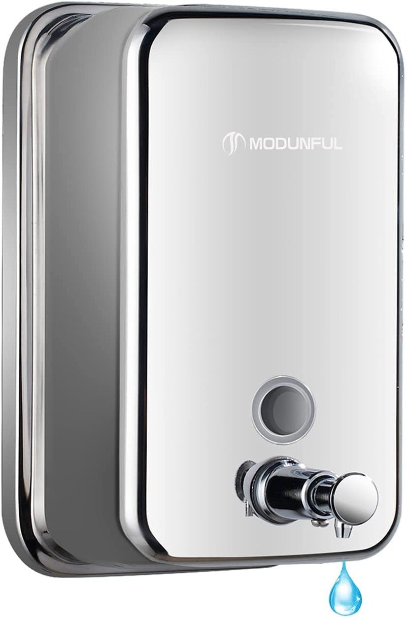 modunful Wall Mounted Soap Dispensers for Bathroom Stainless Steel Hand Sanitiser Dispenser Unit Commercial and Household 500ML