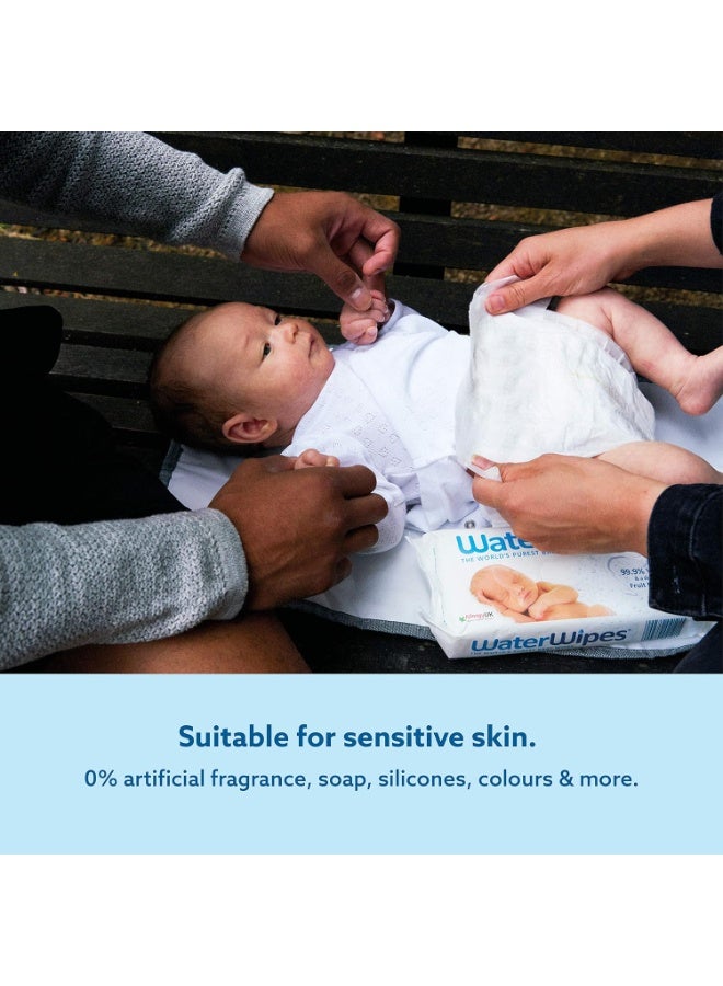 WATER Wipes Mega Value Box - Baby Wipes Pack Of 12 Pouches X 60 Sheets 720 Wipes - White  - Image 4