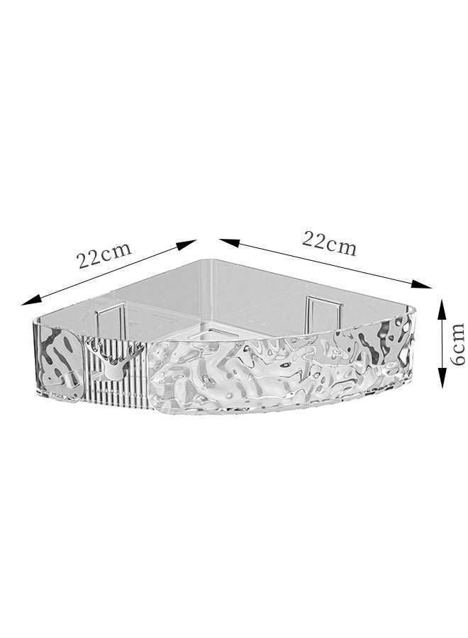 Bathroom Bathroom Corner Triangle Shelf, Wall Mounted Storage No Punching, Can Be Placed On Bathroom Restroom Wall, Transparent Color  - Image 2