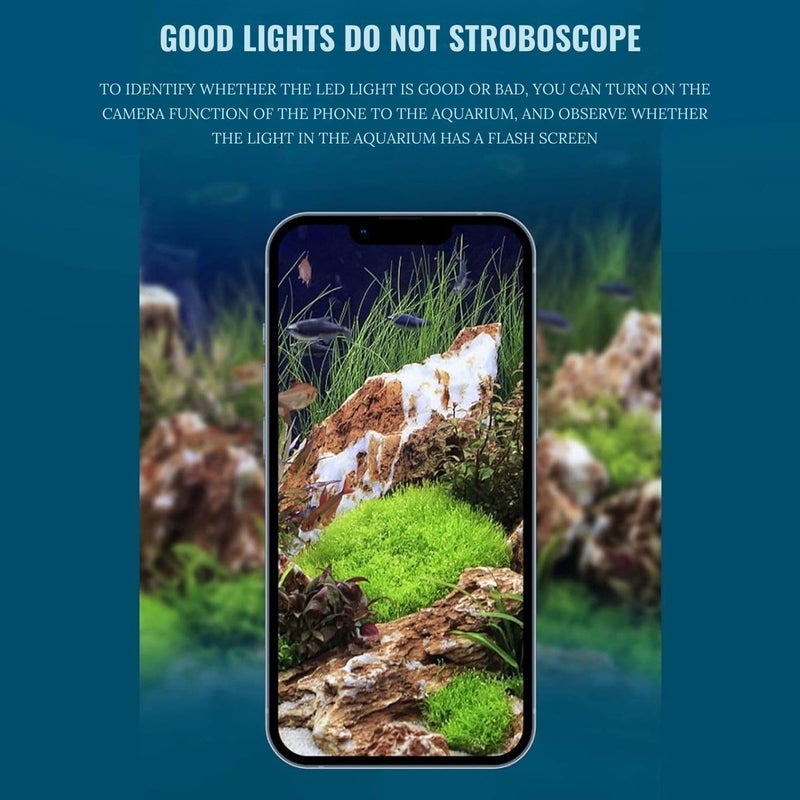 VAYINATO ® ضوء LED لحوض السمك (أزرق + أبيض)، ضوء LED بنمط لون واحد، ضوء أسود فائق النحافة لحوض السمك العذب والمالح | مقاوم للماء مع حامل قابل للتعديل من Petzlifeworld (LY-40S (40 إلى 50 سم)) - Image 4