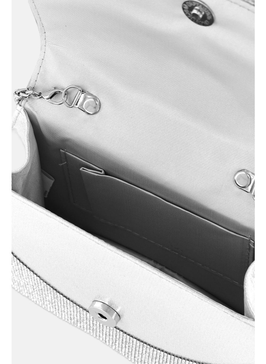 Women Embellished Cross Body Bag 13 H x 22 L x 7 W cm, Silver - pzsku/Z5CFEA6A6BD0AFFC1417EZ/45/_/1737642558/a0bef5e3-9dcb-4dd9-abc5-377181b5d087