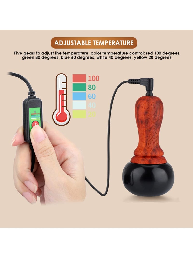 Electric Hot Stone Massage Kit with Bian Stone Gua Sha Tools for Spa, Relaxation and Pain Relief, Perfect for Massage Therapy - Image 5