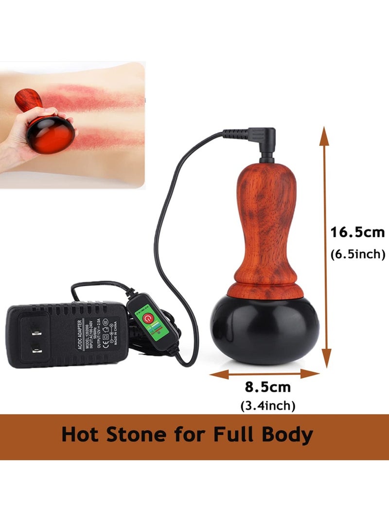 Electric Hot Stone Massage Kit with Bian Stone Gua Sha Tools for Spa, Relaxation and Pain Relief, Perfect for Massage Therapy - Image 4