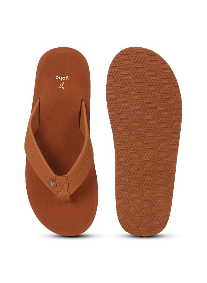 YOHO YOHO Men Tan soft slippers | comfortable and stylish flip flop slippers for Men in exciting colors | Daily Use| Lightweight | Anti Skid Chappal | Bubbles Size- 11  - Image 4