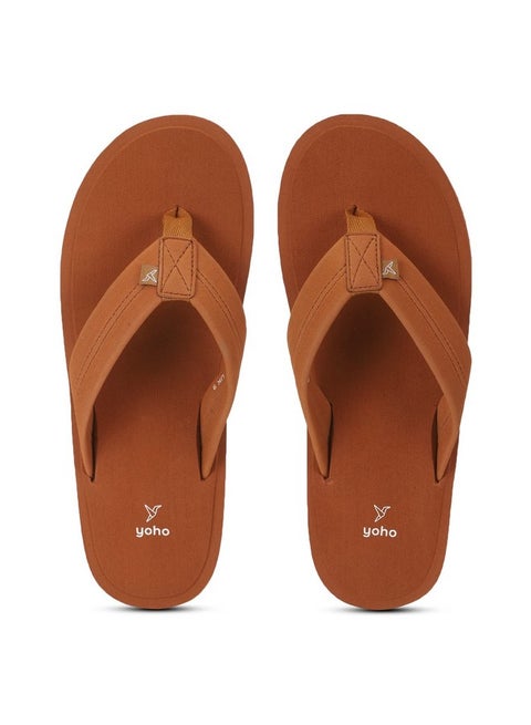 YOHO Men Tan soft slippers | comfortable and stylish flip flop slippers for Men in exciting colors | Daily Use| Lightweight | Anti Skid Chappal | Bubbles Size- 11