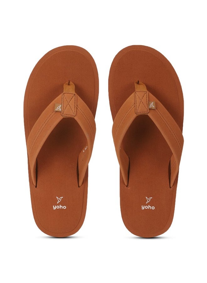 YOHO YOHO Men Tan soft slippers | comfortable and stylish flip flop slippers for Men in exciting colors | Daily Use| Lightweight | Anti Skid Chappal | Bubbles Size- 11  - Image 1