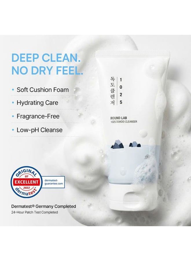 ROUND LAB 1025 Dokdo Cleanser 5.07 Fl Oz, Low pH Facial Cleanser for Sensitive Skin, Rich Soft Bubbles for Deep Cleansing and Makeup Removal, Hydrating Face Wash with Deep Sea Water, Korean Skin Care - Image 5