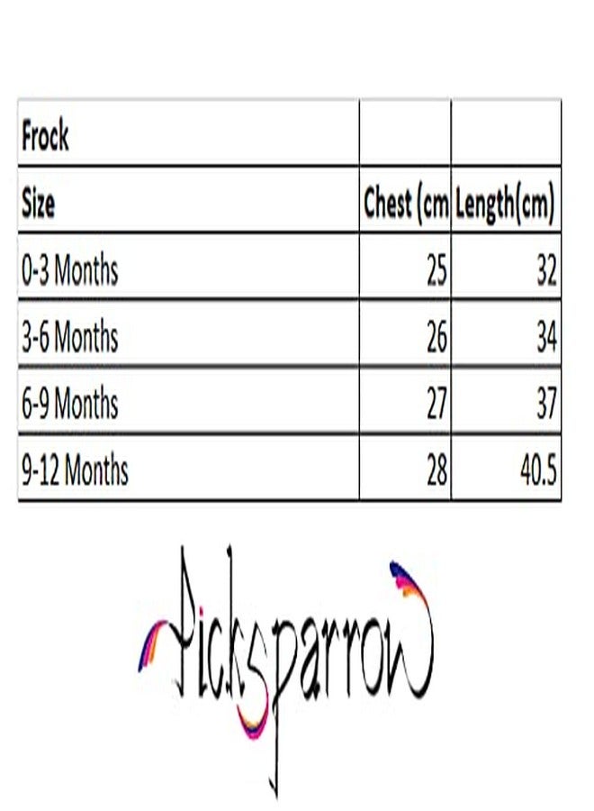 Picksparrow فستان جابلا للأطفال حديثي الولادة من بيكسبارو مصنوع من القطن بنسبة 100%، مزود برباط/عقدة للفتيات الصغيرات (أبيض، بدون بطانة) (0-3 أشهر، ستارة هاكوبا) - Image 3