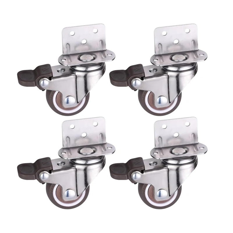 4Pcs 2 Inch Soft Rubber Swivel Casters Mute Wheels for Furniture Cart Household - Image 2