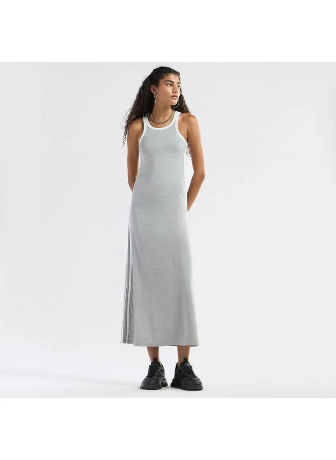 FAV Solid Sleeveless A-Line Midi Dress