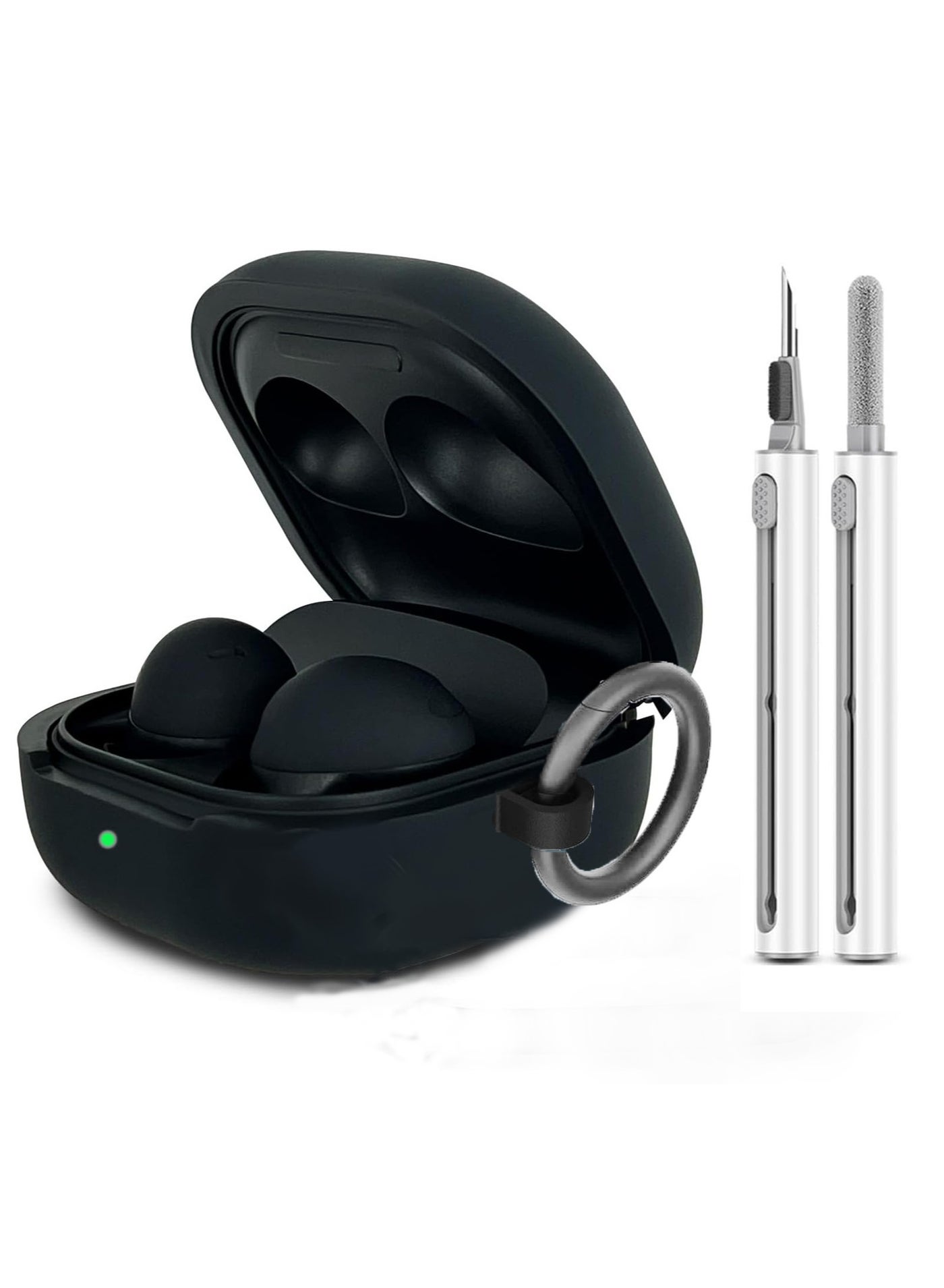 QIRG Silicone Case Compatible with Samsung Galaxy Buds Core Case (2025) with Cleaner Kit -Black
