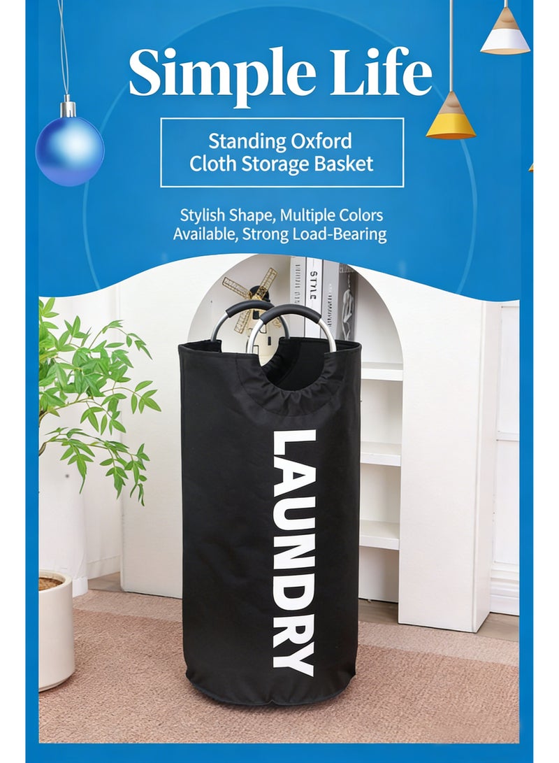 أوليس فيرس  مساعد البيت في رمضان – سلة غسيل قابلة للطي 90 لتر بمقابض ألومنيوم، سلة متعددة الاستخدام للغرفة، الحمام والمطبخ - Image 3