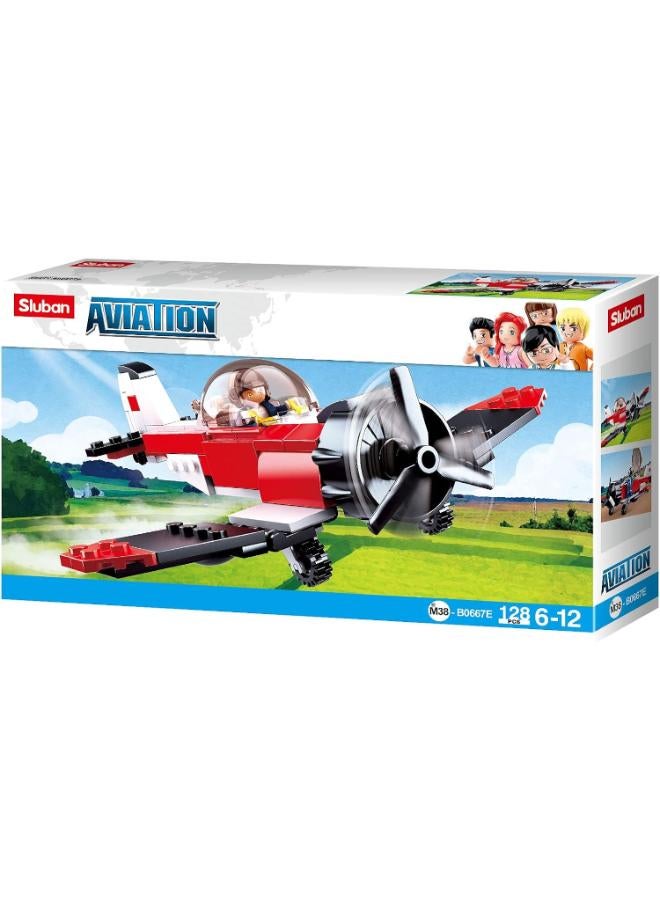 Sluban Aviation Stunt Plane - 128 Pcs - M38-B0667E