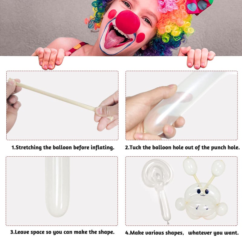 ZBYDNG 260 Balloons Clear, Thickening Long Balloons for Tying Arch, Twisting Latex Animals Magic Modeling Skinny Birthday Balloon for Kidâ€˜s Party Wedding Decoartion Supply 100pcs - Image 5