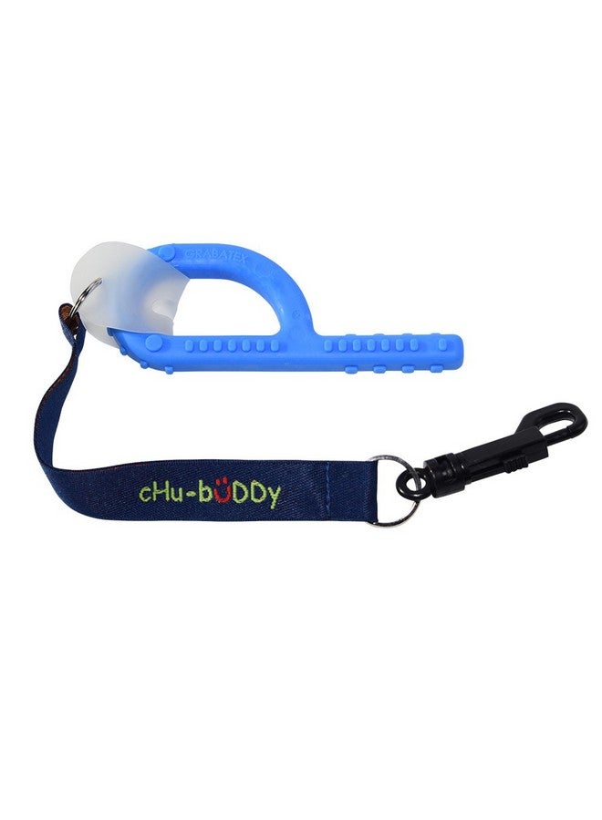 CHU-BUDDY ChuBuddy Navy/Green Embroidered Chew Holder Set (2)- Two Embroidered Tethers & Two Natural Straps  - Image 4