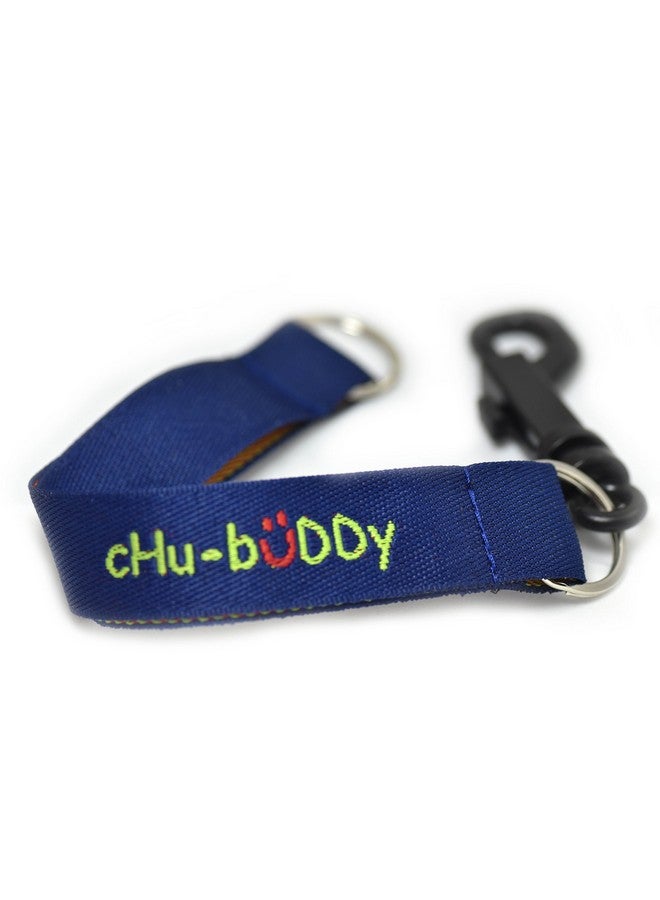 CHU-BUDDY ChuBuddy Navy/Green Embroidered Chew Holder Set (2)- Two Embroidered Tethers & Two Natural Straps  - Image 2