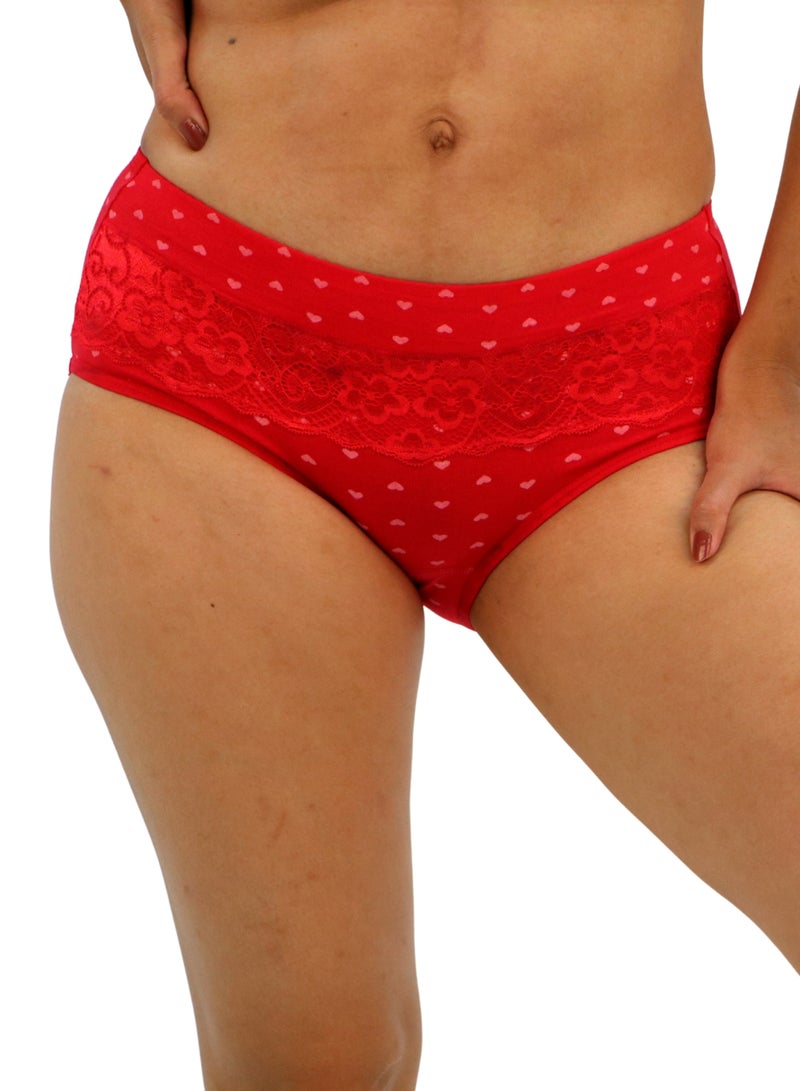 JOANNA JOANNA 152229 Women's Heart & Lace Front Design Mid Rise 3-Pack Panties, Multicolor  - Image 2
